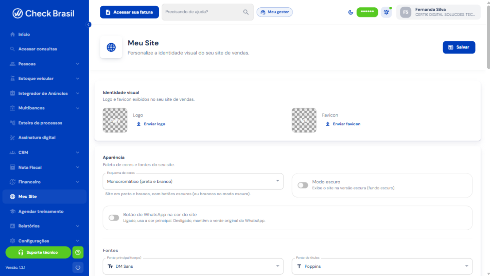 Meu Site com identidade visual e fontes