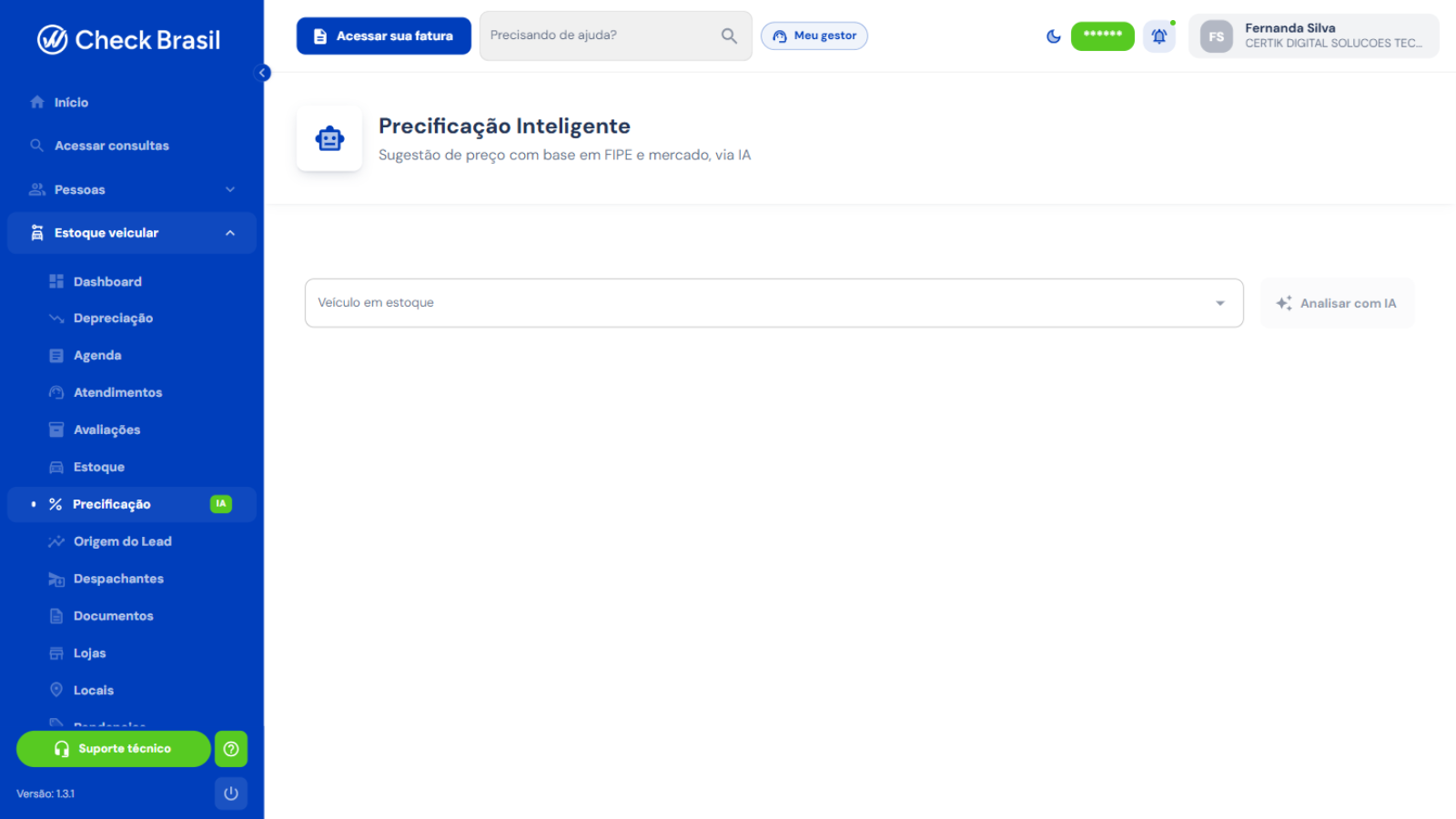Precificação Inteligente com sugestão de preço via IA